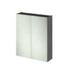 Hudson Reed Fusion 600Mm Mirror Unit (50/50) - Grey Woodgrain