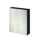 Hudson Reed Fusion 600Mm Mirror Unit (50/50) - Black Woodgrain