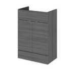 Hudson Reed 600Mm Vanity Unit - Grey Woodgrain