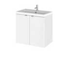 Hudson Reed Fusion 600Mm Wall Mounted 2 Door Vanity Unit & Basin - Gloss White