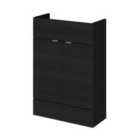 Hudson Reed 600Mm Vanity Unit - Compact - Black Woodgrain