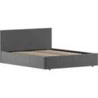 Vida Designs Veronica 5Ft King Size Fabric Ottoman Bed Storage Gas Lift, Dark Grey Linen, 150 X 200 Cm