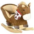 HOMCOM Kids Rocking Horse, Plush Baby Rocking Chair With Safety Harness