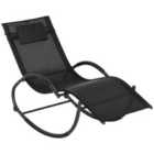 Outsunny Zero Gravity Lounge Chair w/ Padded Pillow Black