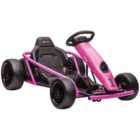 HOMCOM 24V Electric Go Kart for Kids w/ Music, Horn Honking