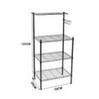 Living and Home 4 Tiers Microwave Storage Rack Shelf Organiser With Hooks For Kitchen