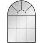 HOMCOM Modern Arched Window Wall Mirror 91x60cm, Black
