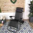 Samuel Alexander Black Multi Position Textoline Zero Gravity Garden Relaxer Chair Lounger