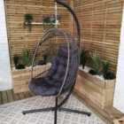 Samuel Alexander Grey Hanging Egg Chair With Stand