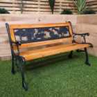 Samuel Alexander Kids 2 Seater Wooden & Cast Iron Garden Patio Childrens Bench with Animal Design