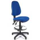 Chilli Seating Juno High Back Draughtsman Chair In Blue Fabric