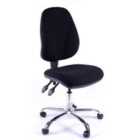 Chilli Seating Juno Chrome High Back Office Chair In Black Fabric