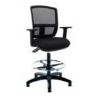 Chilli Seating Flexi-mesh Black Draughtsman Chair With Black Upholstered Seat