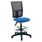 Chilli Seating Mist 2 Mesh Back Draughtsman Chair - Blue Fabric