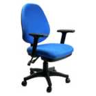 Chilli Seating Chelsea Office Chair With Adjustable Arms In Blue Fabric