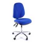 Chilli Seating Juno Chrome High Back Office Chair In Blue Fabric