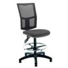 Chilli Seating Mist 2 Mesh Back Draughtsman Chair - Charcoal Fabric