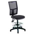 Chilli Seating Mist 2 Mesh Back Draughtsman Chair - Black Fabric
