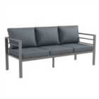 Outsunny 3-Seat Aluminium Bench w/ Cushions, Backrest - Grey