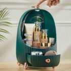 Livingandhome Dustproof Makeup Organizer With LED Light - Green