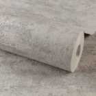 Grandeco Rocca Distressed Textured Striped Concrete Grey And Rose Gold Metallic Wallpaper 10m x 53cm