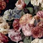 Grandeco Paul Moneypenny Gabrielle Maximalist Red Floral On Black Wallpaper 10m x 53cm For Grandeco