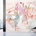 Grandeco Ballet Dancers 7 Lane Wallpaper Mural 2.8 x 3.71m Pink