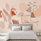 Grandeco Red Lip Faces 7 Lane Mural Wallpaper 2.8 x 3.71M