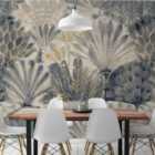 Grandeco Painted Digital Feather 7 Lane Mural Wallpaper 2.8 x 3.71M