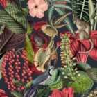 Grandeco Amazon Botanical Wildlife Jungle Textured Wallpaper 10m x 53cm Green Pink