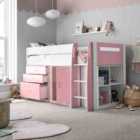 Bedmaster Lacy Pink Storage Mid Sleeper