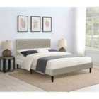 Sleepon 4Ft6 Fabric Bedrame In Stone