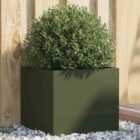 vidaXL Planter Olive Green 42X40X39cm Cold-rolled Steel