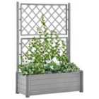 vidaXL Garden Planter w/ Trellis 100x43x142 cm PP Stone Grey