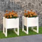vidaXL Planters 2 pcs White 40x40x52.5 cm Solid Wood Pine