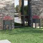 vidaXL Garden Planters 2 pcs Grey 40x40x70 cm Solid Pinewood