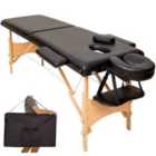 Tectake Massage Table 2-Zone Freddi 5cm Padding and Bag - Black