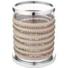 Pacific Clear Glass Small Hurricane With Grey Leather