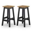 Core Products Corona Black Live Edge High Breakfast Stools Pair