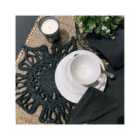 Severn Jute Star Crochet Black Placement, Set Of 2