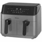 Emtronics EMAFDD9LGR Double Basket Air Fryer 9 Litre - Grey