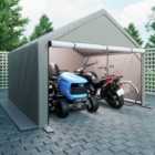 BIRCHTREE Motorcycle Carport Shelter - Dark Grey 10x10FT