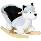 HOMCOM Husky-shaped Baby Rocking Horse With Seatbelt