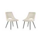 Julian Bowen Set Of 2 Iris Boucle Dining Chairs - Ivory