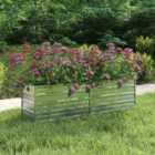 vidaXL Garden Raised Bed 160x40x45 cm Galvanized Steel