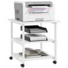 HOMCOM Mobile Printer Stand With Storage, White
