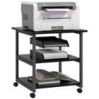 HOMCOM Mobile Printer Stand With Storage, Black