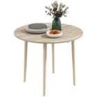 HOMCOM Foldable Dining Table, Round Drop Leaf Table