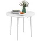 HOMCOM Foldable Dining Table, Round Drop Leaf Table