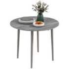 HOMCOM Foldable Dining Table, Round Drop Leaf Table